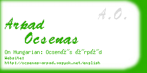 arpad ocsenas business card